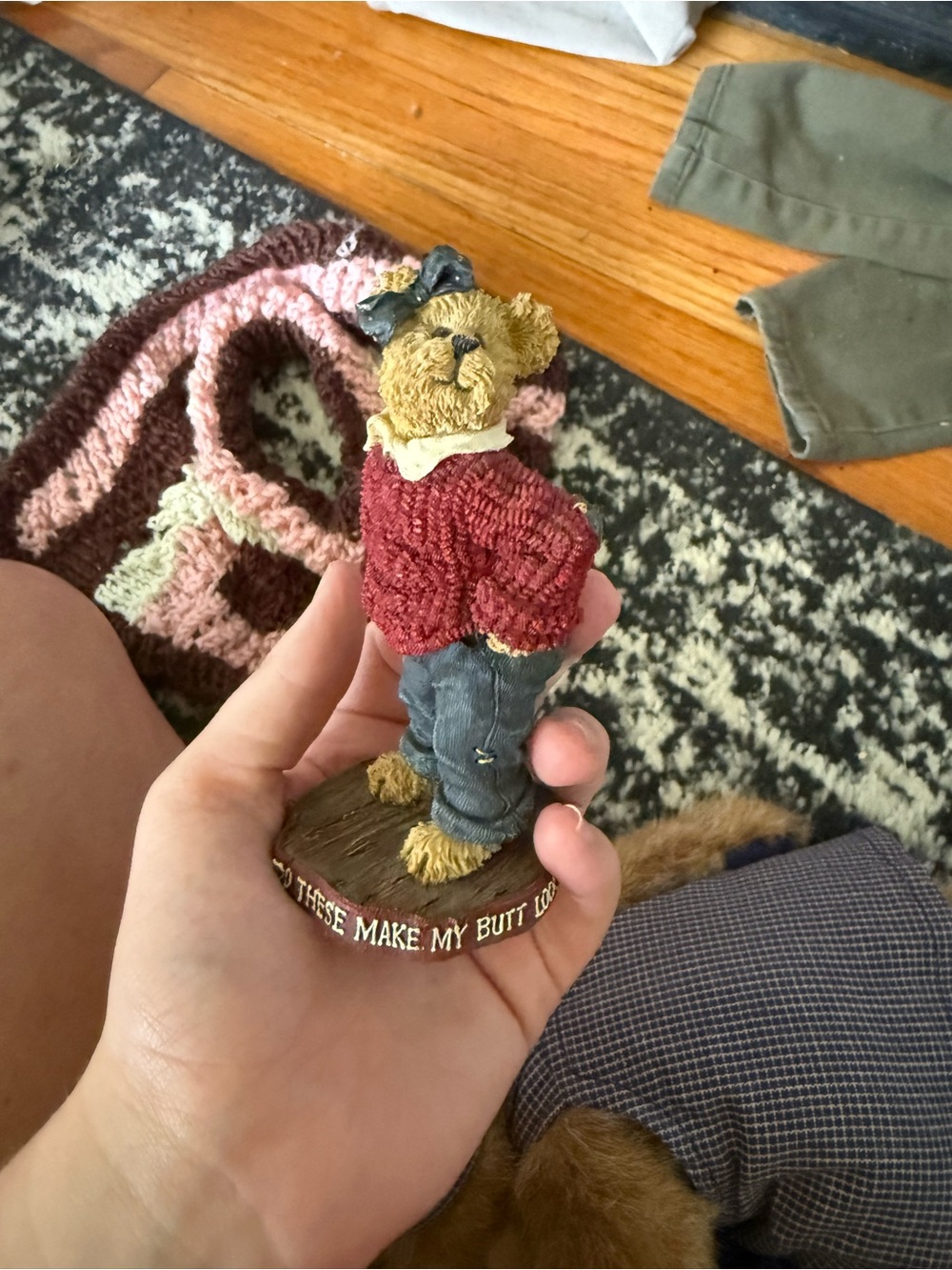 Boyds Bears Figurine in Brown, Red, Blue